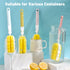 INVODA 4PCS Bottle Brush, Long Handle Cup Cleaner Brush Sponge, Detachable Handle for Baby Bottle Dishwashing