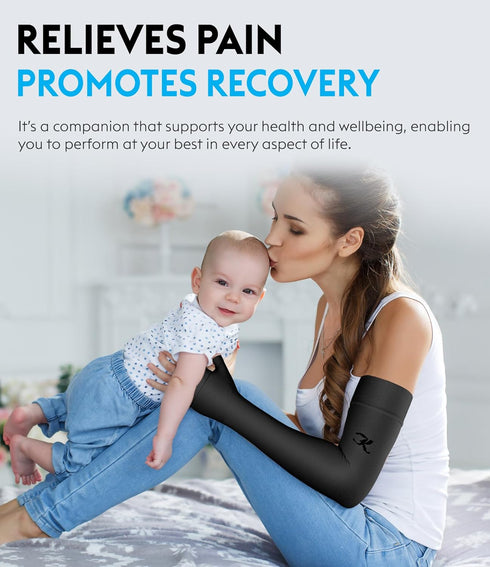 Lymphedema Compression Arm Sleeve with Gauntlet for Men and Women, 20-30 mmHg Medical Graduated Compression, Full Arm