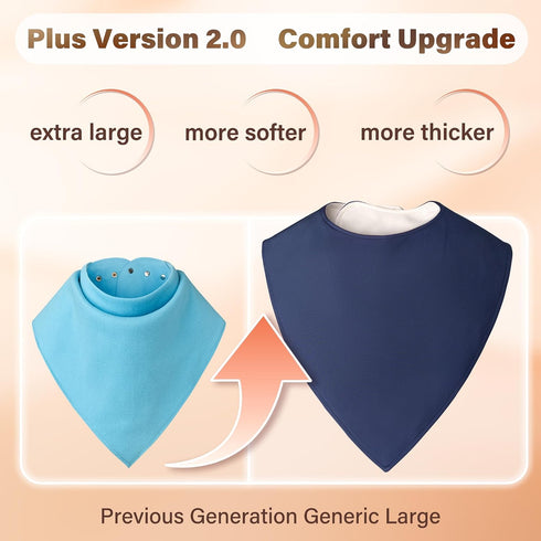 Kadamii 3 Pack Adult Bibs for Women and Men, Waterproof Washable Clothing Protectors, X-Large Absorbent Bandana Drool