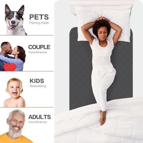 Alsunny Waterproof Bed Pad 36x36 Inch (4 Pack), Washable Bed Protectors for Incontinence, Adults, Kids, and Pets