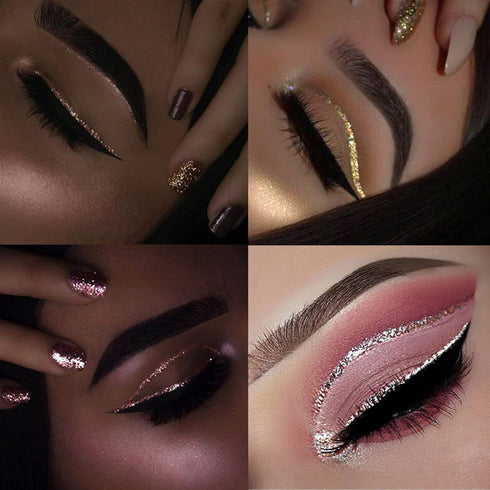 Glitter Eyeliner, Purple Glitter Eyeliner, Long-lasting Waterproof Eye Glitter Makeup, Colorful High-pigmented Liquid