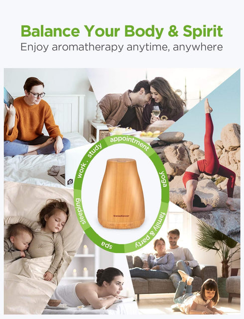 InnoGear Essential Oil Diffuser, Premium 5-in-1 Aromatherapy Diffuser, Air Desk Humidifier for Bedroom, Yellow