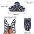 Parcelona Large Black Covered Spring Celluloid Jaw Hair Claw Clip, 4 Inch, Rain Drop Design