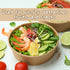 25oz Disposable Bowls with Lids, 25Pack Large Kraft Paper Salad Bowls for Hot Cold Food, Soup, Ice Cream