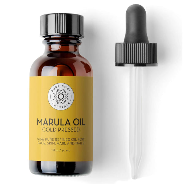 Pure Body Naturals Marula Facial Oil, 1 Fluid Ounce - Cold-pressed Luxury Beauty Oil for Face and Hair
