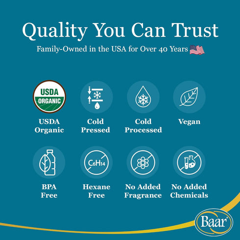 Packs, 8 oz. Baar Palma Christos Organic Castor Oil, Cold-Pressed, Hexane-Free, USDA Certified, for Skin, Hair, Massage
