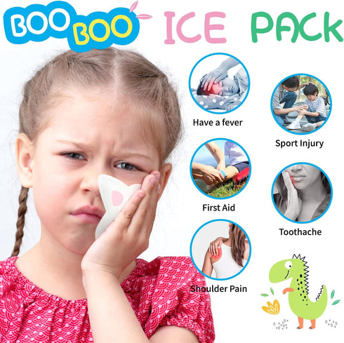 (4 Pcs) Kids Reusable Gel Ice Pack, Cute Children Gel Ice Pack for Kids Injuries, Cute Lunch Ice Pack, Breastfeeding,