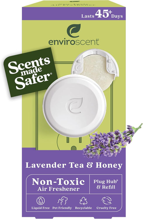Enviroscent Non Toxic Air Freshener, Lavender Tea & Honey, Plug-in Air Freshener for Home, Lasts 45+ Days