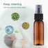 LISAPACK 1oz Amber Small Plastic Spray Bottle, 12 Pack, Mini Fine Mist Travel Size Atomizer, Brown