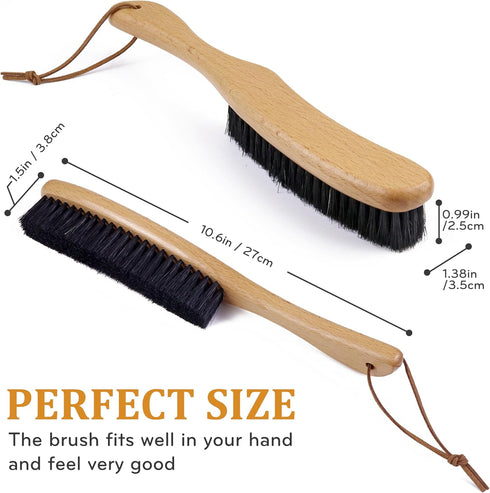 TAKAVU Premium Clothes Brush Hat Brush with 100% Black Boar Bristle - Large Beech Wood Handle - Perfect for Pet Hair, Suits, Velvet, Cashmere, Wool, Suede, Shoe - Effective Lint Remover by TAKAVU