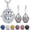 INFUSEU Essential Oil Diffuser Necklaces & Earrings Set, Women Aromatherapy Jewelry with