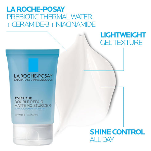La Roche-Posay Toleriane Double Repair Matte Daily Face Moisturizer, Oil Free for Oily Skin, Ceramide and Niacinamide