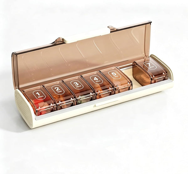 QXMYGSLSD Weekly Pill Organizer Arthritis Friendly, BPA Travel 7 Day Pill Box Design