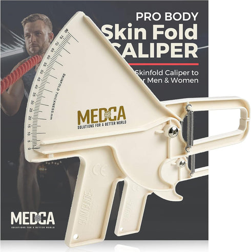 Pro Body Skin Caliper - Handheld BMI Measuring Tool for Accurate Skinfold Measurement of Fat for Men and Women, Body