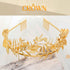 Jakawin Wedding Gold Leaf Crowns Tiaras Bridal Headband Prom Costume Hair Accessories for Women Girls