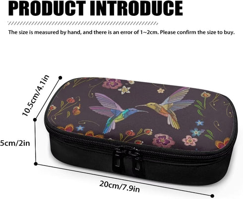 Diabetic Supplies Carrying Case Bag for Blood Glucose Monitor Kit, Testing Kit with Meter, Lancets, Retro Hummingbirds