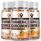 Turmeric Curcumin Gummies with Ginger & Black Pepper Extract - 3 Pack Vegan Gummy Supplements for Joint Health