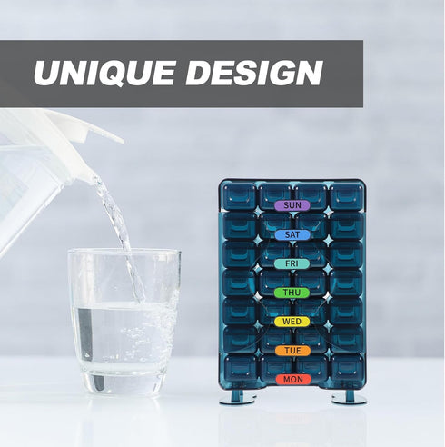 Portable Weekly Pill Organizer Box Compartments Reusable Medicine Case for Travel Home Use Lightweight Medicine Storage
