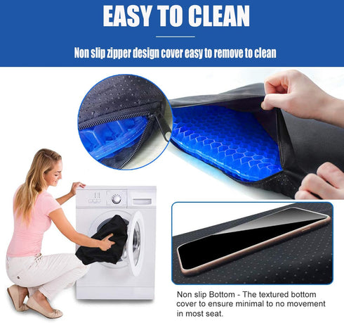 Helishy Gel Seat Cushion - Non-Slip Egg Seat Cushion Chair Pads - Office Chair Car Seat Cushion for Sciatica & Back