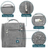 PAVILIA Toiletry Bag, Travel Organizer for Women and Men, Hanging Cosmetic Bag, Water Resistant Makeup Kit (Grey)