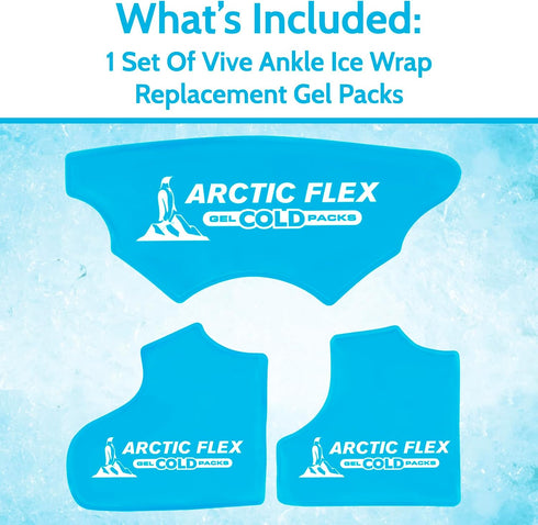 Arctic Flex Gel Replacement Packs - Reusable Gel Ice Packs for Ankle Brace, Hot and Cold Therapy for Pain Relief