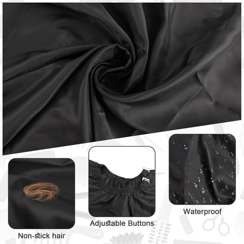 NICEMOVIC Hair Cutting Barber Cape with Neck Duster Brush, Professional Barber Accessories for Salon Haircut