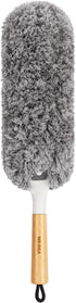 MR.SIGA Lint Free Microfiber Duster, Washable Reusable with Bamboo Handle, Replaceable Head for Household Cleaning
