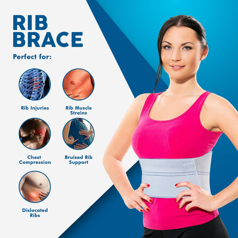 NYOrtho Rib Brace for Women, Chest Compression Wrap for Ribs, Fits 45"-60", Made in USA