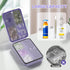 OUVBTX 8 Travel Pill Organizer with Blank Labels, Weekly Pill Box, Large Compartments Medicine Organizer