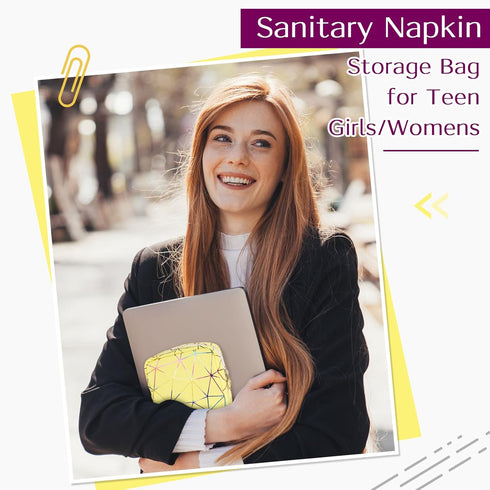 Likesing Period Bag for Tampon, Leather Sanitary Napkin Storage Bag for Girls Womens, Portable Sanitary Napkin Period