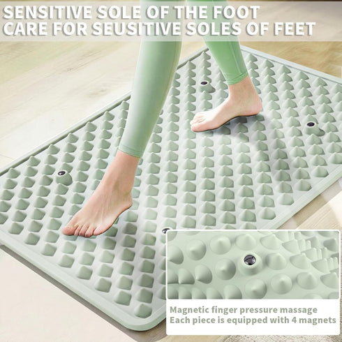 HWXQJJHONEY Portable Feet Acupressure Mat,Foldable Silicone Foot Massager Mat with Dual-Side Usage,Pressure Point