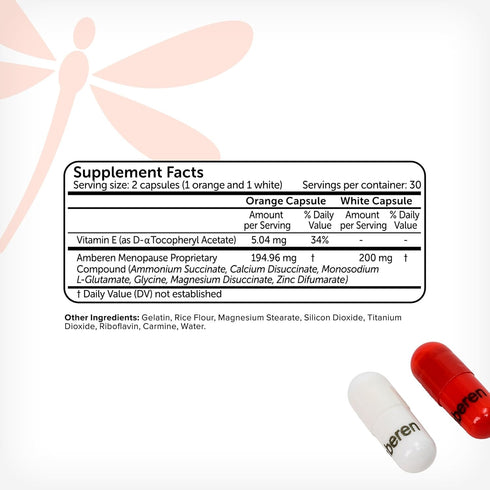 Amberen: Safe Multi-Symptom Menopause Relief, Clinically Shown to Relieve 12 Symptoms, 1 Month Supply