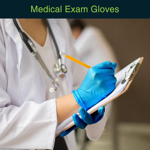 Blue Gloves Disposable Latex Free X Large, 50 Count - Medical and Dental Grade Surgical Gloves - Powder Free Nitrile Gloves X Large - 3 Mil Thickness