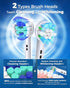 Rotating Electric Toothbrush for Adults, 8 Brush Heads, 4 Modes, Rechargeable Power, 2 Min Smart Timer, Dark Blue