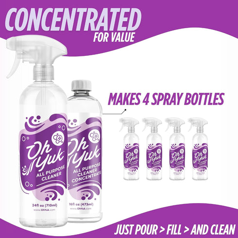 Pack 4X Counters, Oh Yuk All Purpose Cleaner All-in-One Combo with Multi-Purpose Surface Spray and Long-Lasting