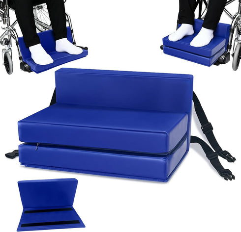JZHLLA Adjustable Wheelchair Footrest High Density Foam Wheelchair Leg Rest Waterproof PU Leather