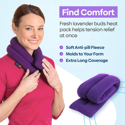 SunnyBay Microwave Heating Pad - Microwavable Heated Neck and Shoulder Wrap with Lavender, 26x5 Inches