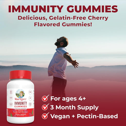 Mary Ruth's 5-1 Immunity Gummies with Elderberry for Kids & Adults, Cherry Flavor, 90 Count