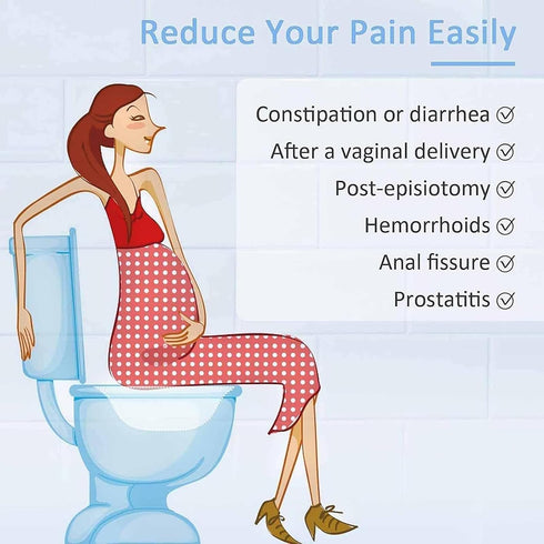 SUZEPER Sitz Bath Tub Over The Toilet, Babies Bath Seat Plastic Toilet Seat, Portable Foldable Hanging Toilet Sitz Bath