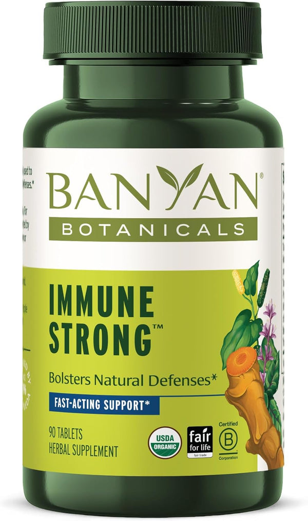 Banyan Botanicals Immune Strong – Organic Supplement with Turmeric & Tulsi, 90 Tablets, Non-GMO Vegan