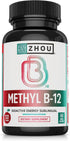 Zhou Nutrition Methyl (Vitamin B12) Lozenges, 5000 mcg for Maximum Absorption and Active Energy, Vegan, Cherry, 60 Count