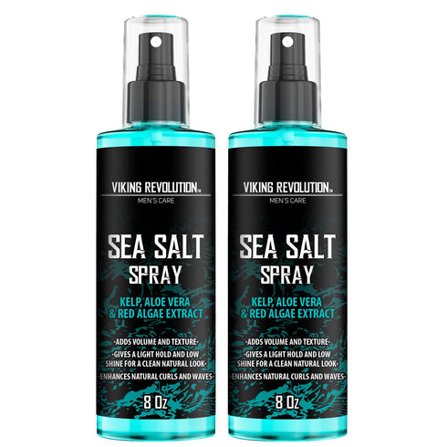 Viking Revolution Sea Salt Spray for Hair Men, Texturizing Spray with Kelp & Aloe Vera, 2 Pack Beach Hair Spray