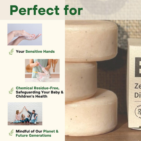 BeEcoful Zero Waste Natural Dish Soap Bar, Pack of 3 - Vegan, Eco-friendly, Sustainable Organic Ingredients