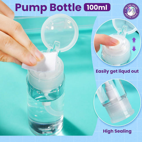 HNYYZL Gel Nail Polish Remover Tools Kit with 100ml Remover Bottle, Plastic Nail Clips, Lint Free Wipes, Nail Brush