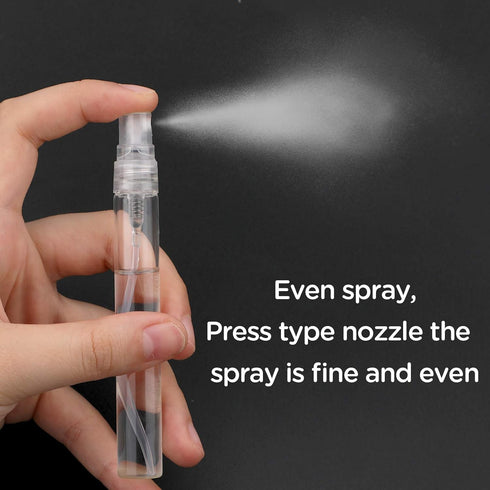 SAVITA 5PCS 10ml Clear Spray Bottle Refillable Perfume Atomizer, Small Fine Mist Glass Containers for Essential Oils