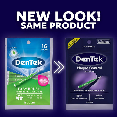 DenTek Easy Brush, Plaque Control Interdental Cleaners, Tight, 16 Count