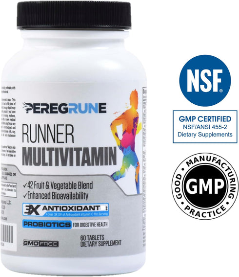 Runner Multivitamin – Engineered Vitamin with Antioxidants for Health/Running Recovery – Complete B Complex for