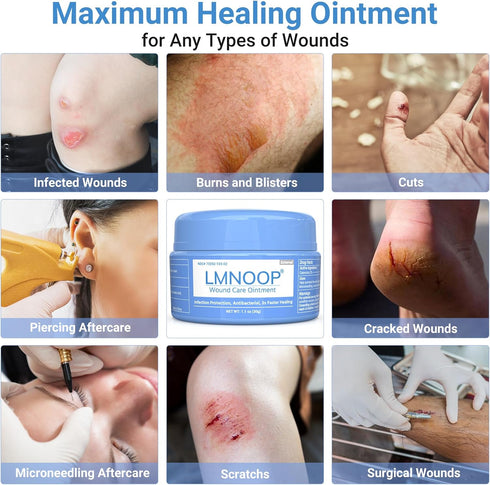 LMNOOP Wound Care Ointment - Fast Healing Wound Cream, Maximum Repair for All Ages, Wound Healing Ointment