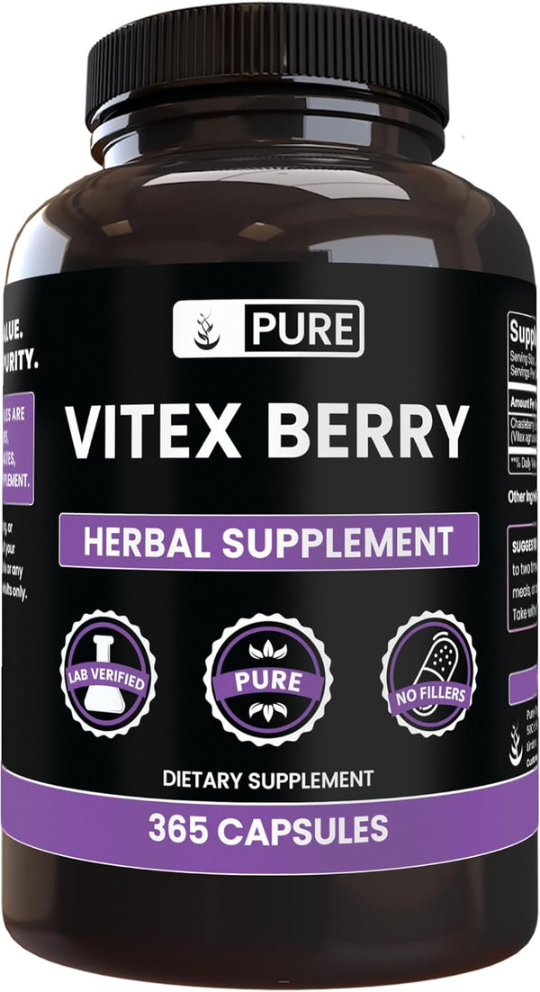 PURE ORIGINAL INGREDIENTS Vitex Berry (Chasteberry) (365 Capsules) No Magnesium Or Rice Fillers, Always Pure,