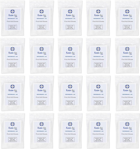 First Aid Gloves, Individually Packaged Set of 20 Pairs